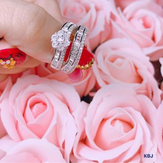 nhẫn đôi bạc phủ vàng trắng