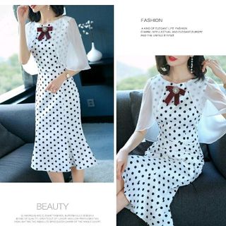 Đầm voan chấm bi