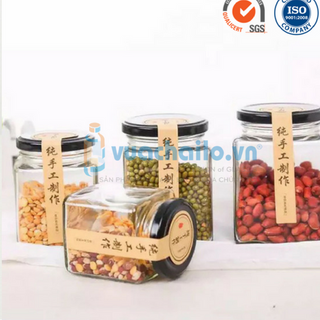 Hũ thủy tinh vuông 50ml 80ml 100ml 200ml380ml500ml750ml