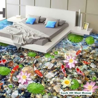 Gạch 3D lát nền mẫu Hoa Sen