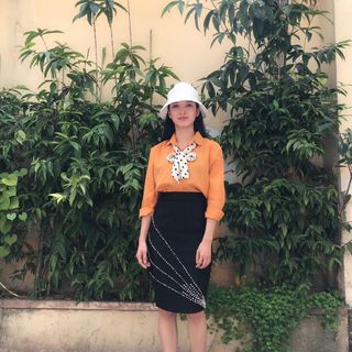 Chân váy công sở vải thun umi hàn quốc