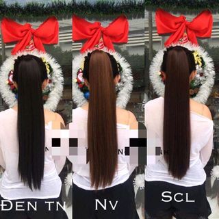Tóc giả cột thẳng có bấm phồng
