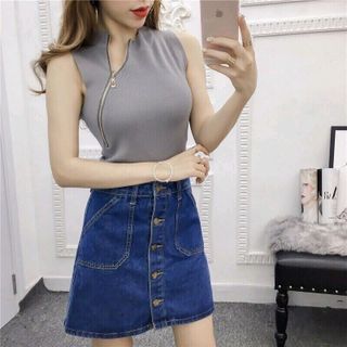ÁO LEN VIỀN SỌC CỔ VÀ TAY ĐƠN GIẢN