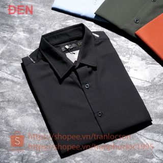 Áo sơmi màu đen body hàn quốc