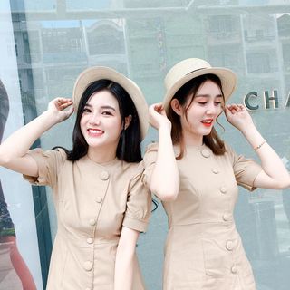 SỈ VÁY ĐẦM THỜI TRANG - ĐẦM MIDI NÚT BỌC