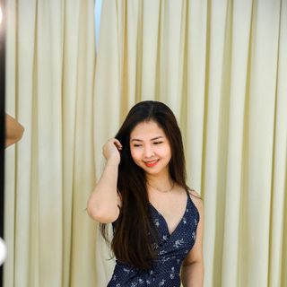 Đầm Jean cotton hoạ tiết phối nơ