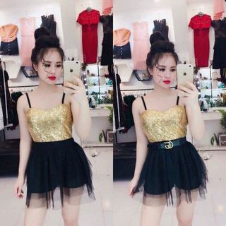Jum Short 2 dây phối lưới