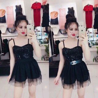 Jum Short 2 dây phối lưới