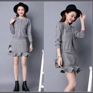 SET ÁO LEN ĐẦM ĐUÔI CÁ - không kèm bellt