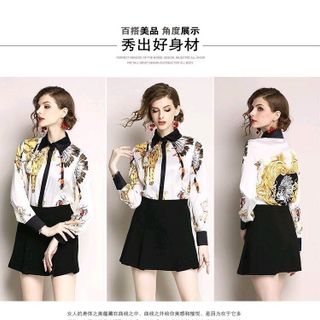 ÁO SƠ MI IN HỌA TIẾT VIỀN ĐEN