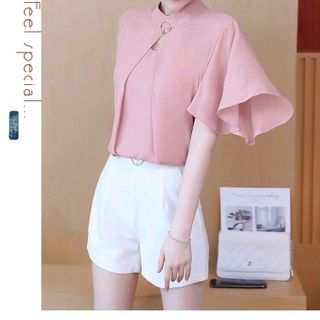 ÁO CỔ TRỤ PHỐI PHỤ KIỆN TAY LOE