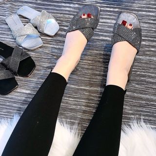 dép quai chéo kim tuyến