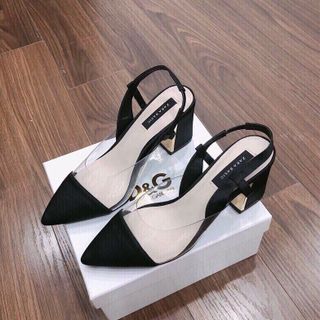 giày xanh đan góc vuông phối mica