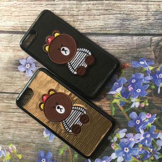 ốp da gấu thêu viền bóng dành cho iphone 5/5s