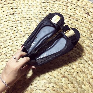 giày búp bê phối lưới