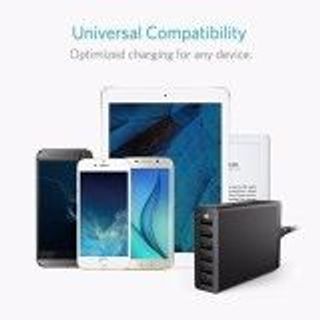 Sạc ANKER PowerPort 6 cổng 60w có PowerIQ Đen - Black