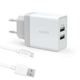 Sạc Anker 2 cổng 24w - PowerPort 2 24w kèm cáp Micro USB - B2021