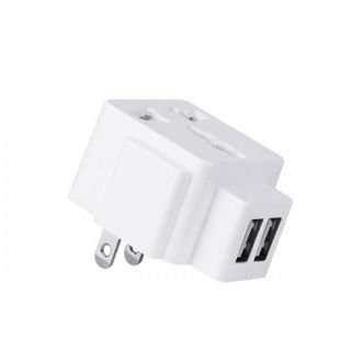 Sạc 2 cổng USB kiêm đầu chuyển 3 sang 2 chấu Hoco C7 giá sỉ