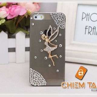 Ốp nhựa trong đính kim cương hình cô tiên iPhone 5 / iPhone 5S giá sỉ