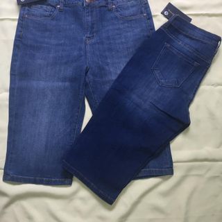 Quần jean lửng PL nữ trơn xanh dương đơn giản wax trắng nhẹ - Mã QJL0001 - xịn