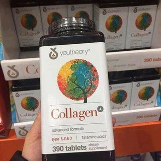 Collagen Youtheory 390 viên Giúp chống lão hoá và giữ ẩm cho da cải thiện tính đàn hồi và giúp da tưởi trẻ giúp kết nối và nuôi dưỡng các bộ phận Xương gân tóc cơ sụn của các khớp xương giá sỉ