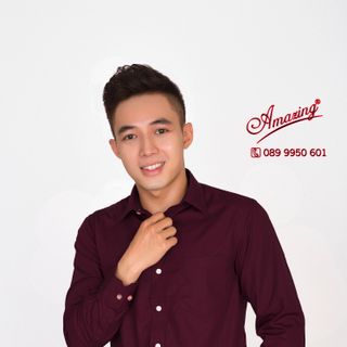 Áo sơ mi nam Amazing tay dài màu đô 4111-3115