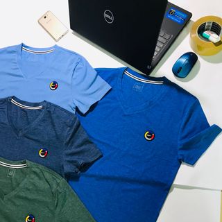 Áo Cổ Tim LoGo Nổi Vip Thun Cotton 65/35
