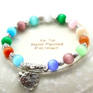 Vòng tay phong thủy đá mắt mèo siêu đẹp mix kim loại giá sỉ 29k