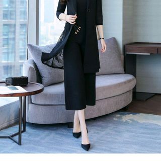 SET ÁO QUẦN ỐNG RỘNG KÈM KHOÁC SANG TRỌNG