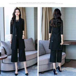 SET ÁO QUẦN ỐNG RỘNG KÈM KHOÁC SANG TRỌNG
