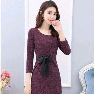 ĐẦM LEN CỘT EO NƠ CÁCH ĐIỆU