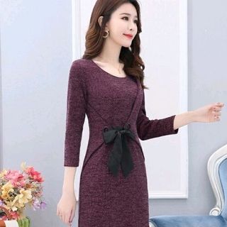 ĐẦM LEN CỘT EO NƠ CÁCH ĐIỆU