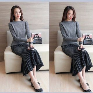 SET LEN ÁO TAY DÀI CHÂN VÁY ĐUÔI CÁ