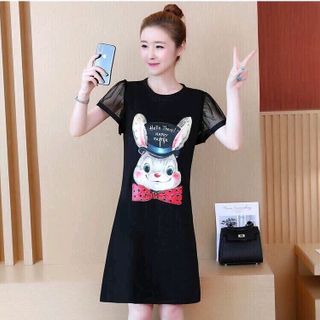 ĐẦM SUÔNG HOẠ TIẾT THỎ XINH XẮN