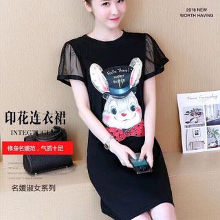 ĐẦM SUÔNG HOẠ TIẾT THỎ XINH XẮN