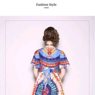 ĐẦM XÒE PHOM DÀI IN HỌA TIẾT LÔNG CHIM