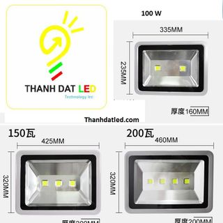 đèn pha led 250w ghi đủ công suất giá sỉ