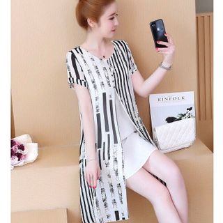 ĐẦM SUÔNG VOAN 2 LỚP XẺ TÀ PHỐI NÚT