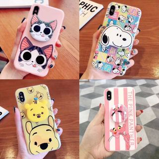ốp kèm popsocket dạ quang phát sáng ban đêm