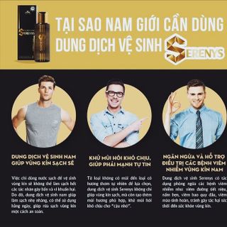 Dung Dịch Vệ Sinh Nam Serenys 100ml - Gel Vệ Sinh Vùng Kín Nam Giới Kháng Khuẩn Giữ Ẩm Khử mùi