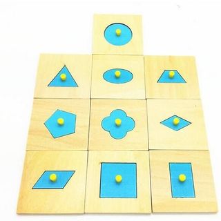 Bộ Núm hình khối - Giáo cụ Montessori