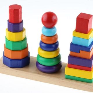 Tháp xếp chồng gỗ 3 cọc - Montessori