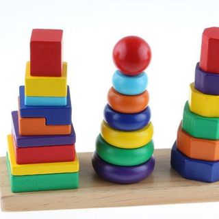 Tháp xếp chồng gỗ 3 cọc - Montessori
