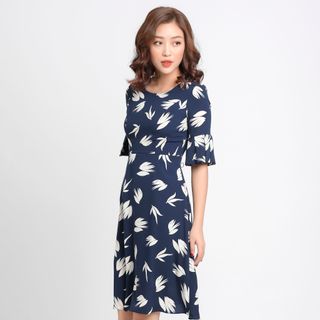 Váy xòe hoa công sở - sỉ tốt