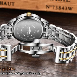 Đồng Hồ Nam ROMA LIGE - Rồng VÀNG 3D Nghệ thuật – Dây thép đúc đặt