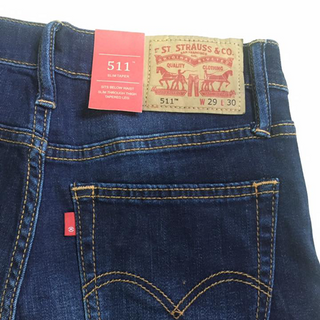 Quần jeans Lvis 511 nam xanh dương đậm wax nhẹ - Mã QJ0004 - xịn
