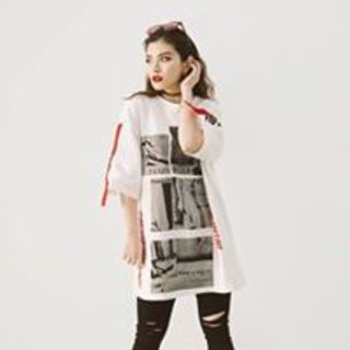Áo Tay Lỡ Form rộng UNISEX chạy dây Hàn Quốc