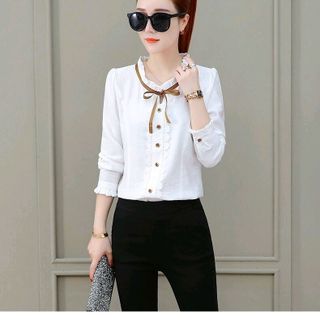 ÁO KIỂU CỔ BÈO PHỐI RUYBANG