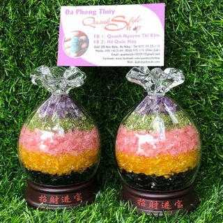 TÚI TIỀN ĐÂ VỤN THẠCH ANH SIZE CAO hơn 11 cm