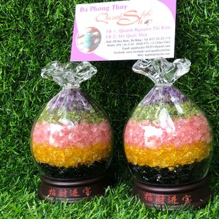 TÚI TIỀN ĐÂ VỤN THẠCH ANH SIZE CAO hơn 11 cm
